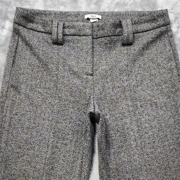 Bar III Pants Womens 10 Black Gray Tweed Stretch High Rise Straight Leg Preppy - Picture 2 of 11